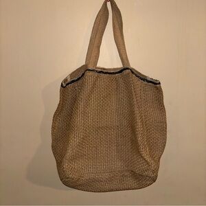 BEE & WILLOW RYA Large Stylish Hand-loomed Jute Shopper Beach Tote Bag